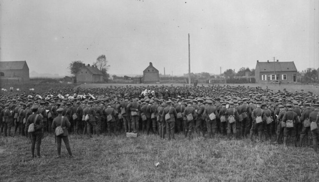 280_Canadians Battalions at Church Service. November, 1918.